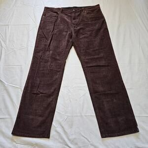 Prana Corduroy Sustainer Pants Slim Fit Tapered Leg Oak Barrel Brown 40x32